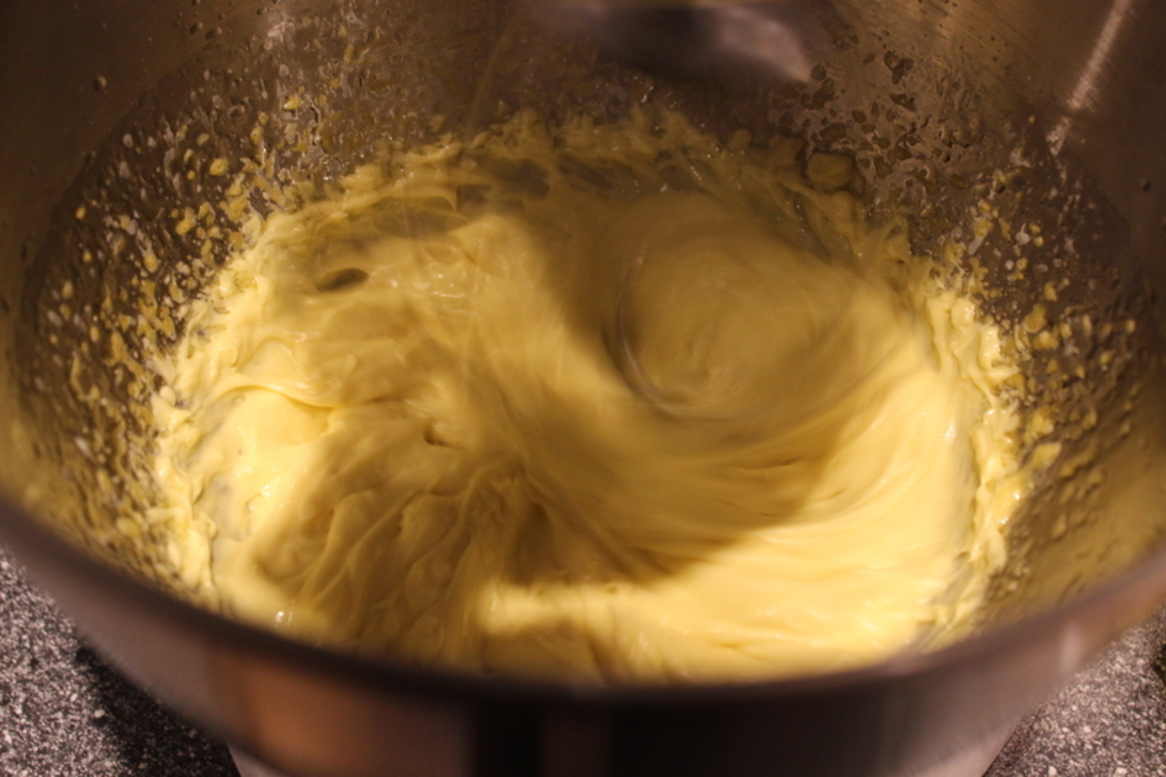 Mixing aioli ingredients